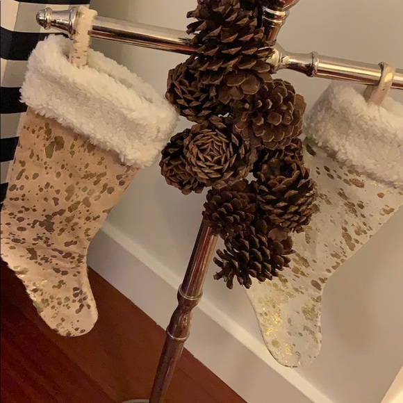 Gorgeous Holiday Stockings - hide fur gold paint - Picture 4 of 4